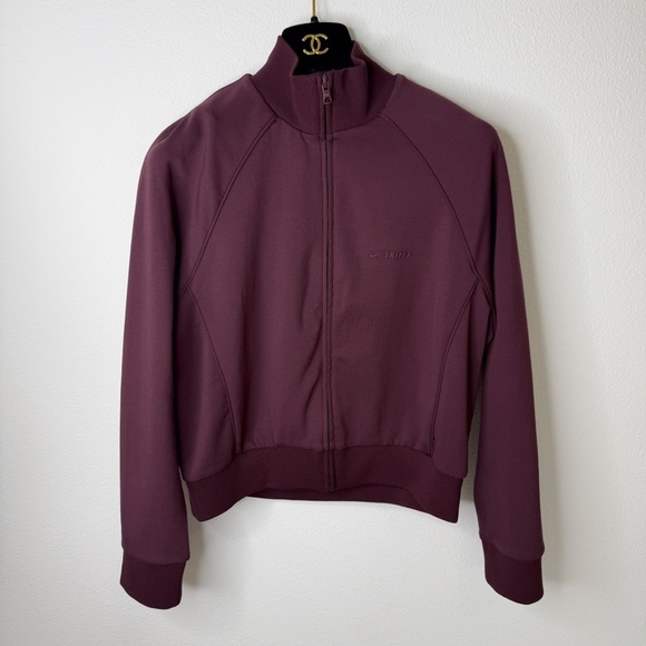 nike x skims Jackets & Blazers - NWT NIKE X SKIMS CURRANT MATTE TRICOT TRACK CROPPED JACKET WOMEN MEDIUM